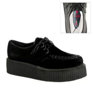 Demonia Black V-Suede Creepers